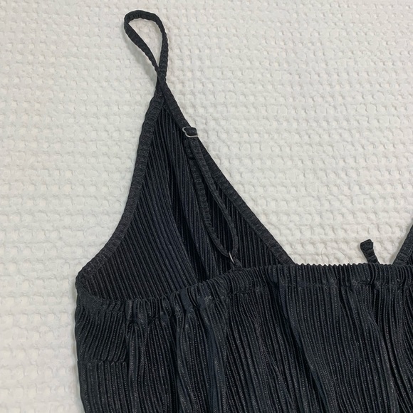 NWT Abercrombie & Fitch Black Satin Pleated Tie Front Cami | Size S - Picture 13 of 15
